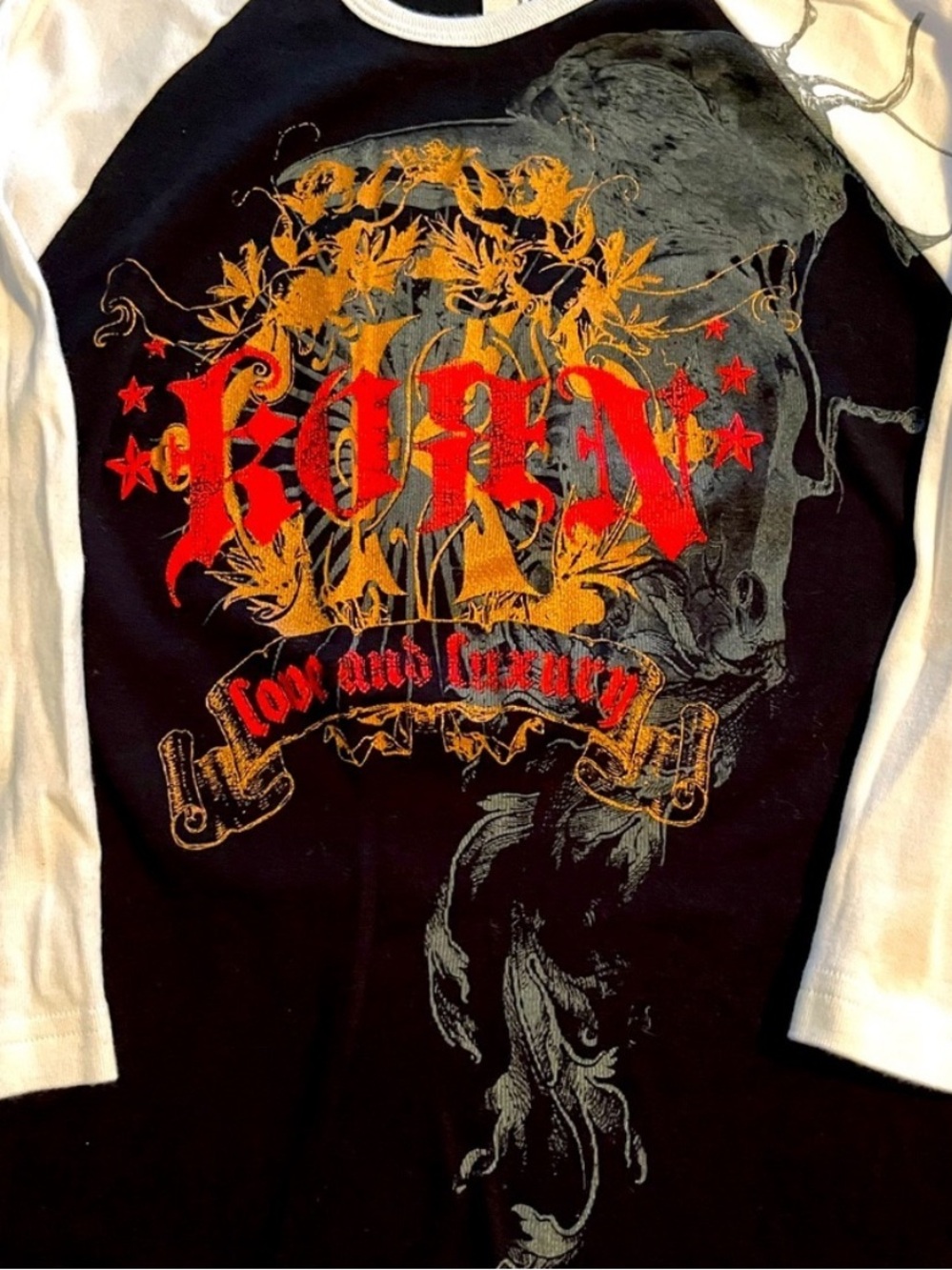 American Apparel Korn 2008 Tour Graphic Raglan Band T Shirt Women’s M - Picture 6 of 9